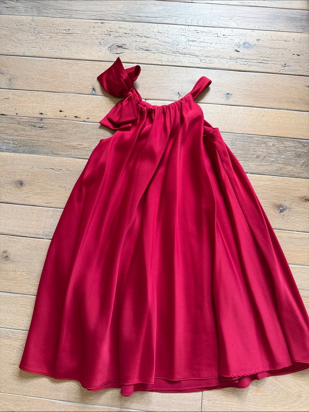 Ralph Lauren Girls Red Shoulder Bow Party Dress